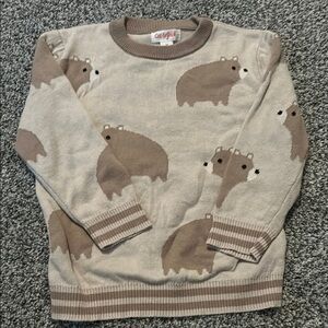 Cat & Jack Cream Hippo Crewneck Sweater